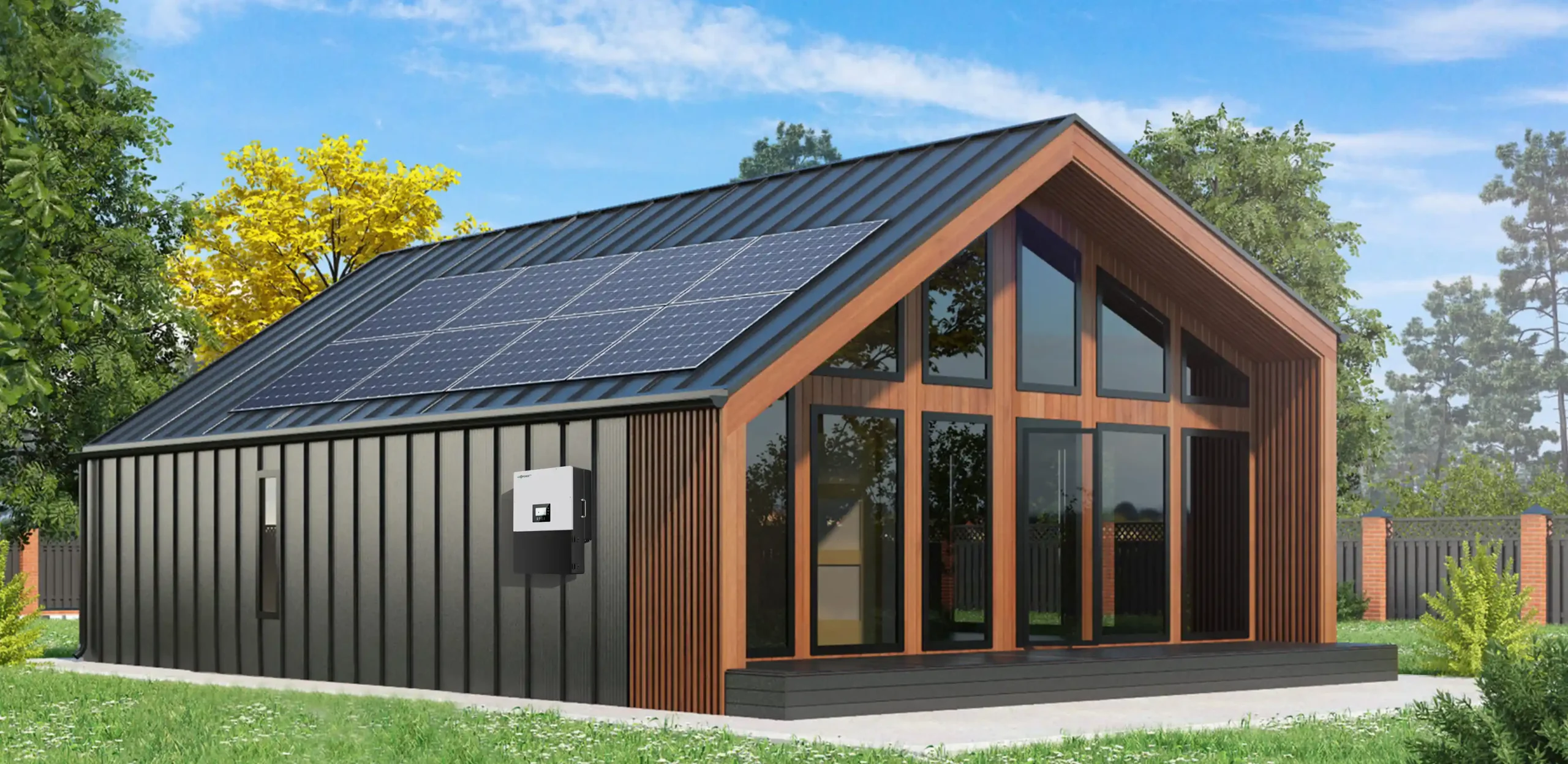 LuxpowerTek hybrid inverter installed at a modern solar home